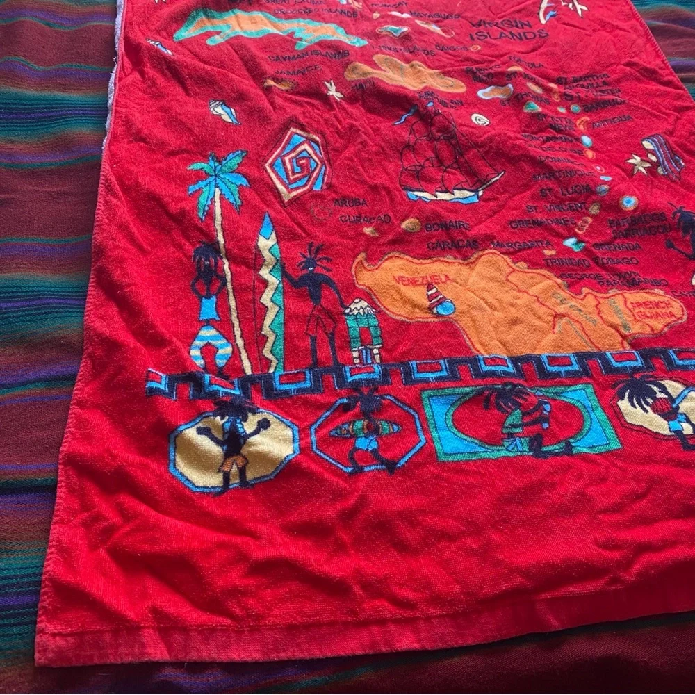 Y2K The Caribbean Islands Beach Towel Backpack. Great Shape!